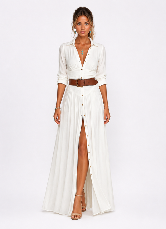 Vestido largo camisero
